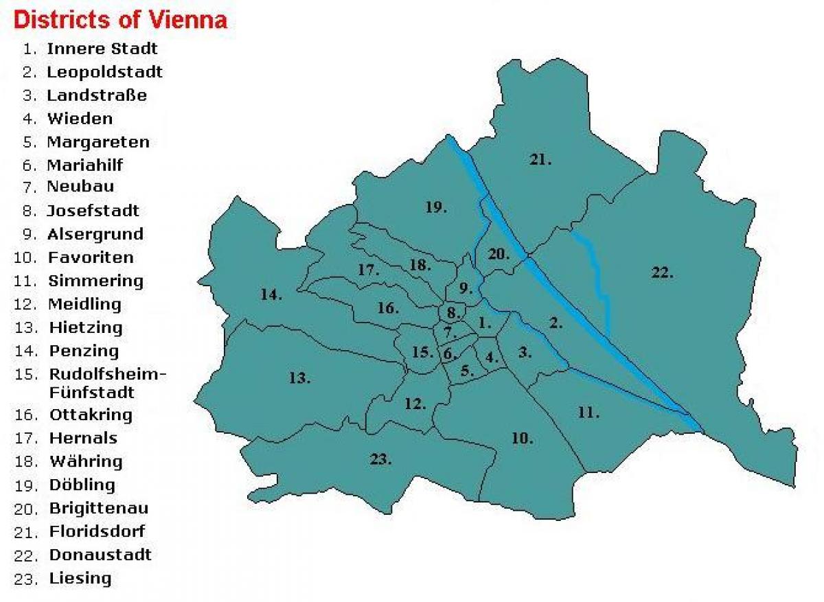 Wien rajonų žemėlapis