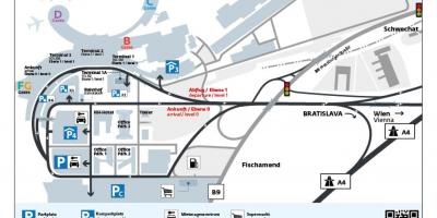 Žemėlapis Vienos oro uosto automobilių stovėjimo aikštelė