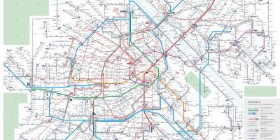 Žemėlapis Vienos viešojo transporto sistema