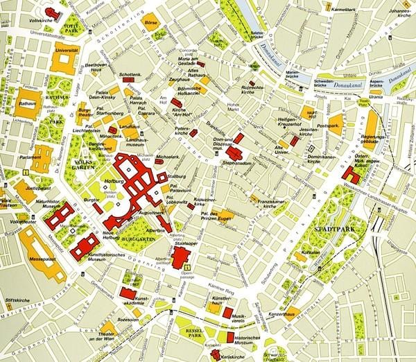 Vienos istorinis centras map