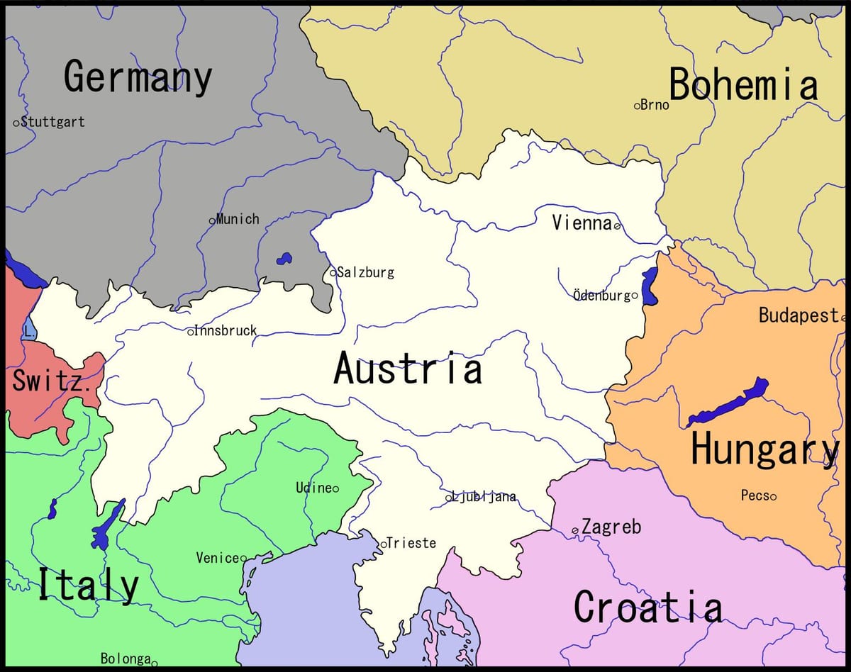 žemėlapis Vienos apylinkes ir