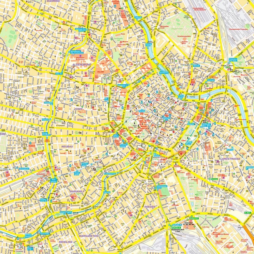Vienos centrinės miesto dalies žemėlapis