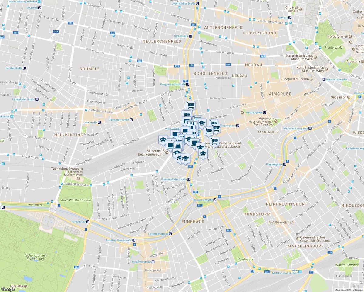 Žemėlapis mariahilferstrasse