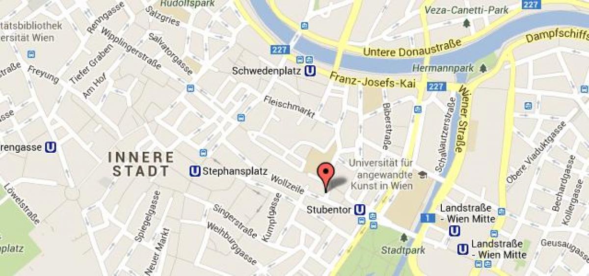 Žemėlapis stephansplatz Vienos žemėlapio