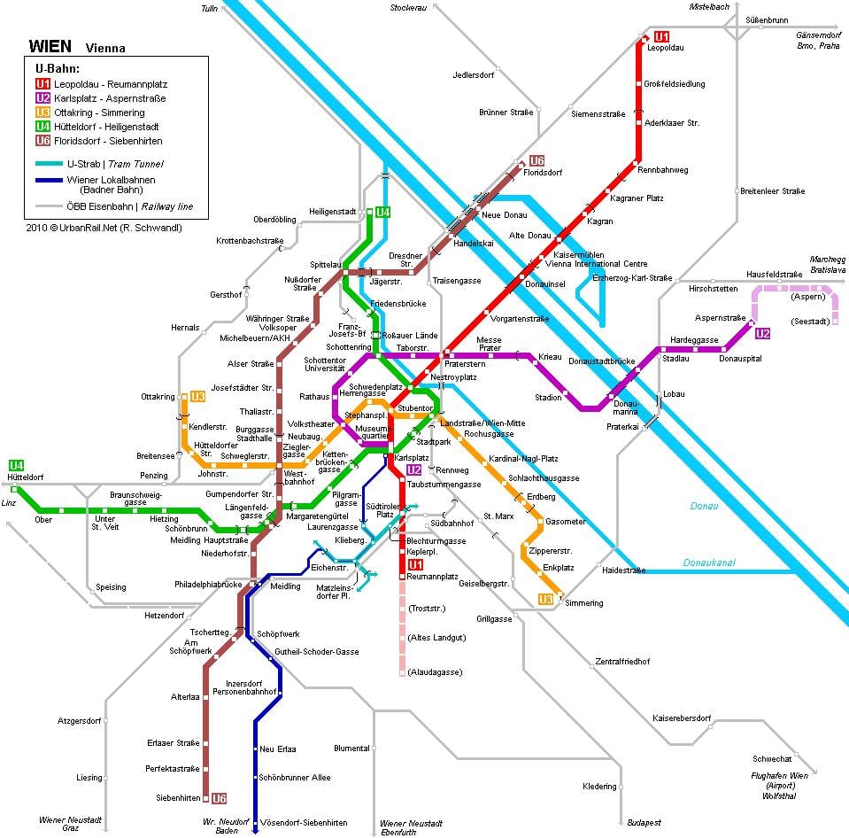 Vienos bahn žemėlapyje