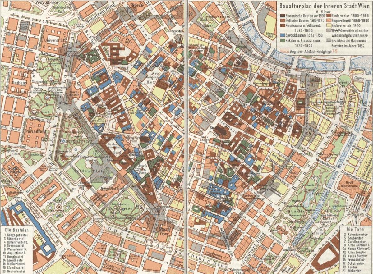 Vienos senojo miesto žemėlapis