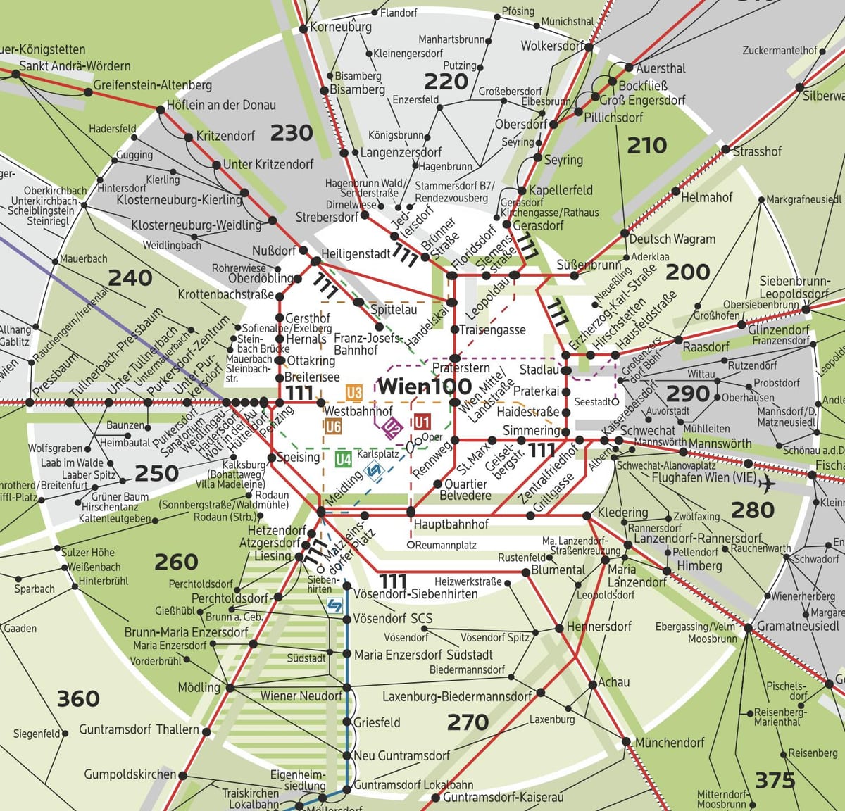 Wien zona 100 žemėlapyje