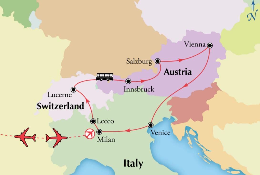 Žemėlapis Vienos switzerlan