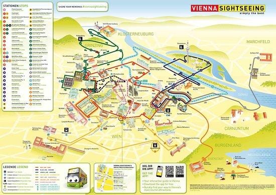 Žemėlapis Vienos ekskursijos autobusu