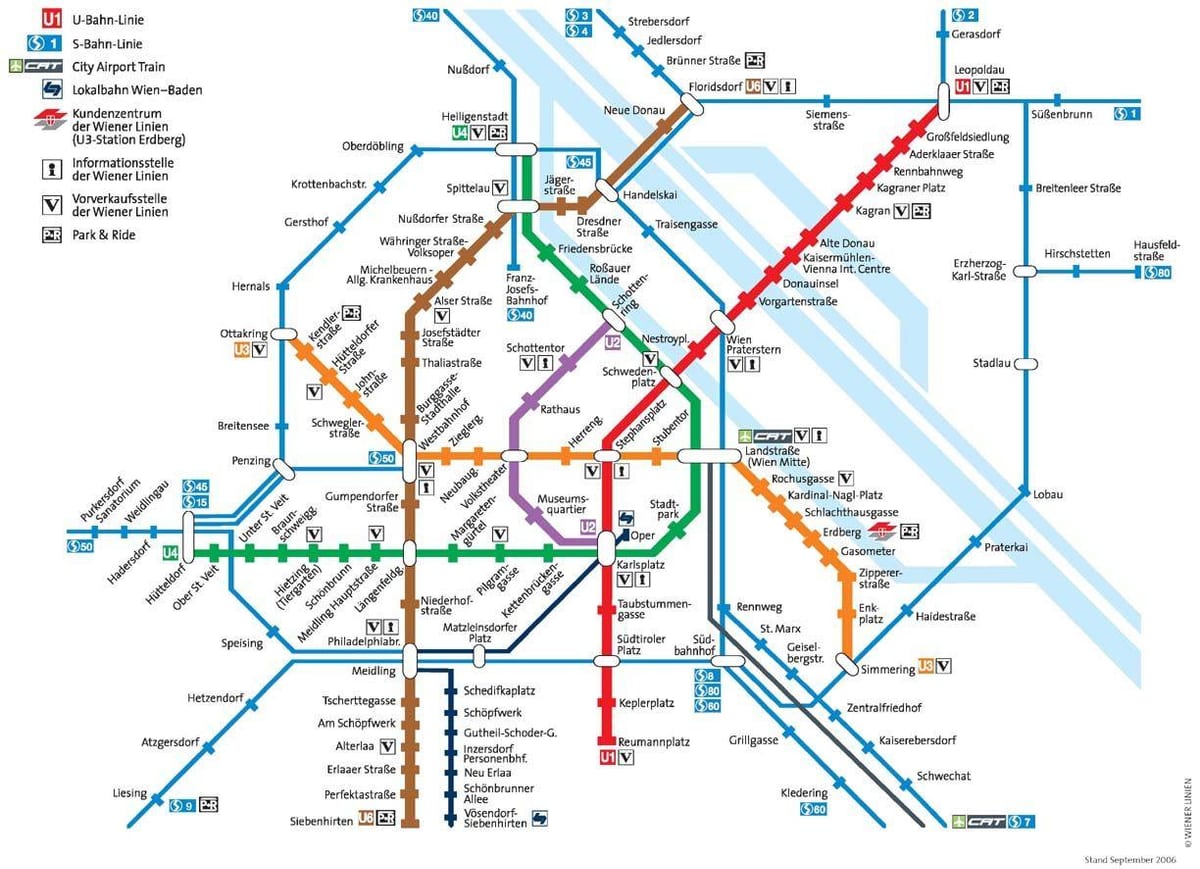 Vienos (Austrija metro žemėlapis