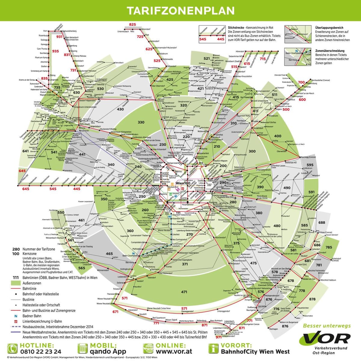 Žemėlapis Vienos metro juosta 100