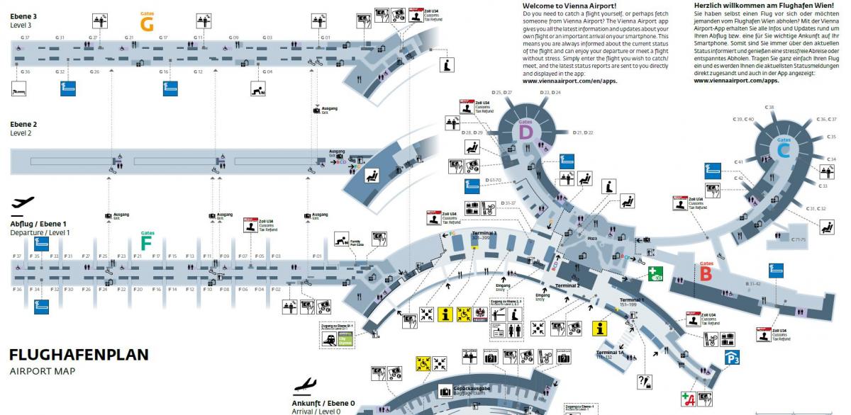 Vienos (Austrija) oro uostas map