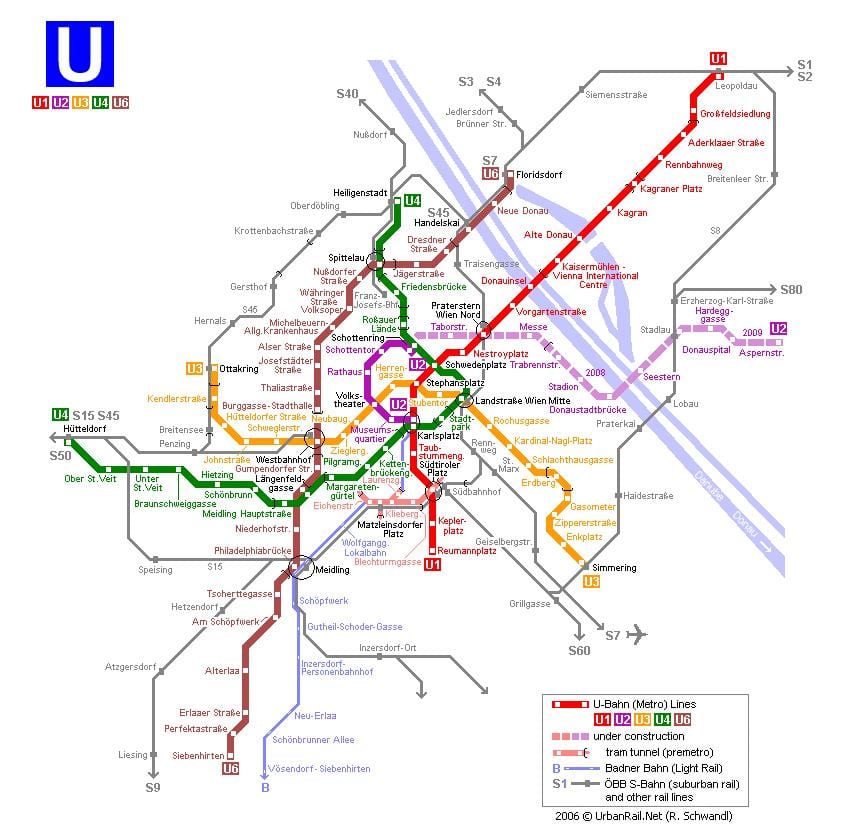 Žemėlapis Vienos tramvajus