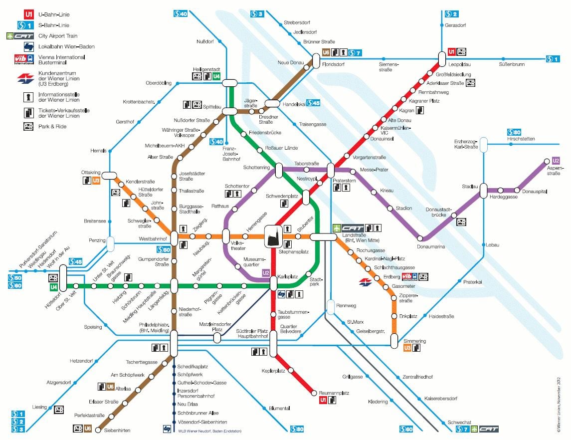 Wien s bahn žemėlapyje