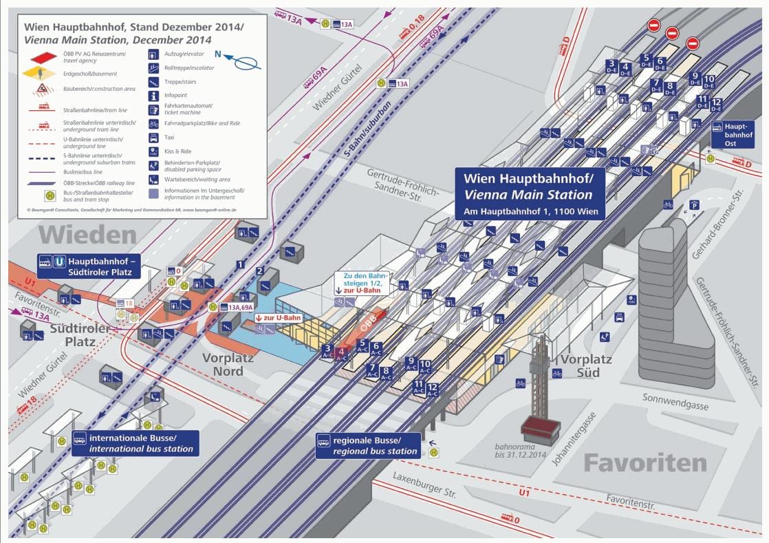 Wien hbf žemėlapyje