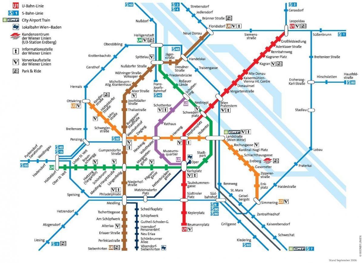 Wien viešojo transporto žemėlapis