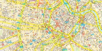 Vienos centrinės miesto dalies žemėlapis