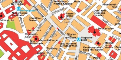 Vienos miesto centro žemėlapis