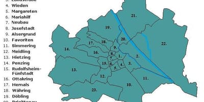 Wien rajonų žemėlapis