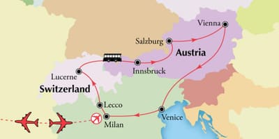 Žemėlapis Vienos switzerlan