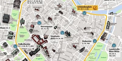 Vienos tramvajų 2016 m. žemėlapį