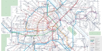 Žemėlapis Vienos viešojo transporto sistema
